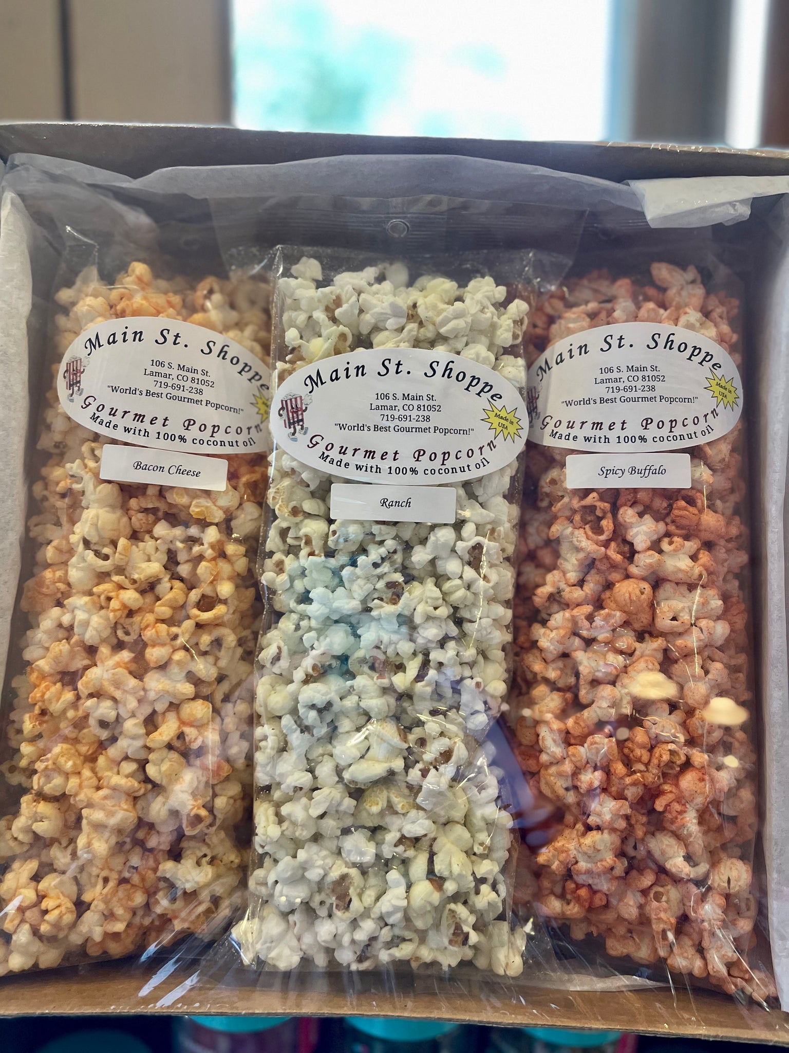 Flavored Popcorn Gift Set || Ranch, Bacon Cheese, & Spicy Buffalo