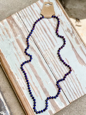 36" Bead Necklace || Mardi Gras Purple