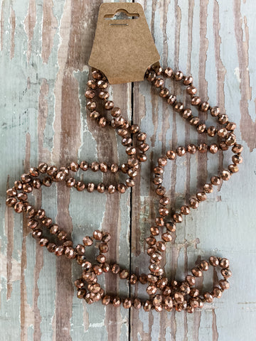 60" Bead Necklace || Copper Shimmer