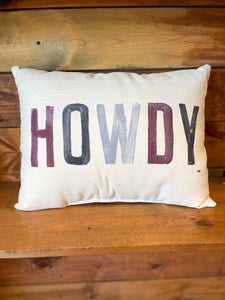 Howdy Block Text Pillow