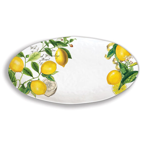 Lemon Basil || Melamine Serveware Oval Platter